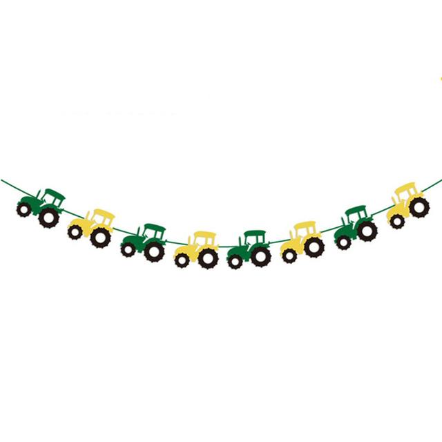 Green Tractor Birthday Decoration Tableware Balloons Cup Plate Truck Vehicle Excavator Kids Boys Party Favors Gift Baby Shower