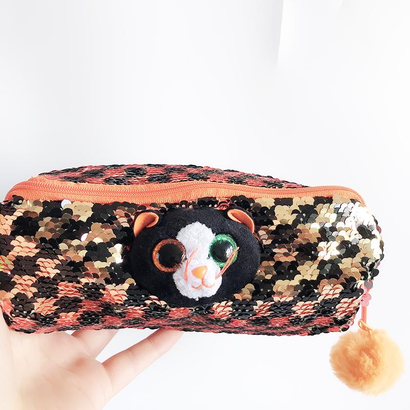 20cm Flippables Cekiny Modny Piórnik Etui Duże Oczy Urocza Lalka Zwierzęca Jednorożec Leopard Panda Kot Szkoła Leniwiec Prezenty