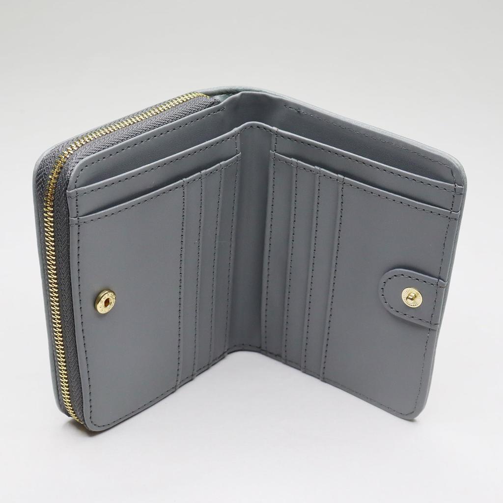 Luciano Valentino Bifold Große Runde Elegante Damen Geldbörse, Kapazität, Reißverschluss, Gesteppt, Gestreift, Hochwertig, (Schwarz)