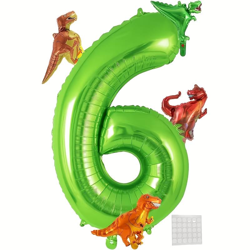 

6Pcs /set 32inch Large Aluminum Foil Number Balloon with Cute Mini Dinosaur Ballons for Birthday Party Anniversary Decoration 32inch
