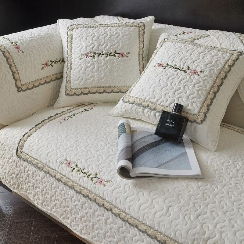 

Подушка Корейский Стиль Чистый Хлопок Нескользящая Ткань Круглый Год Нейтральный Новинка 2023 Доступная Роскошь 100% Хлопок Чехол для Дивана Покрывало для Дивана Youruo Garden 45*45cm (without core)