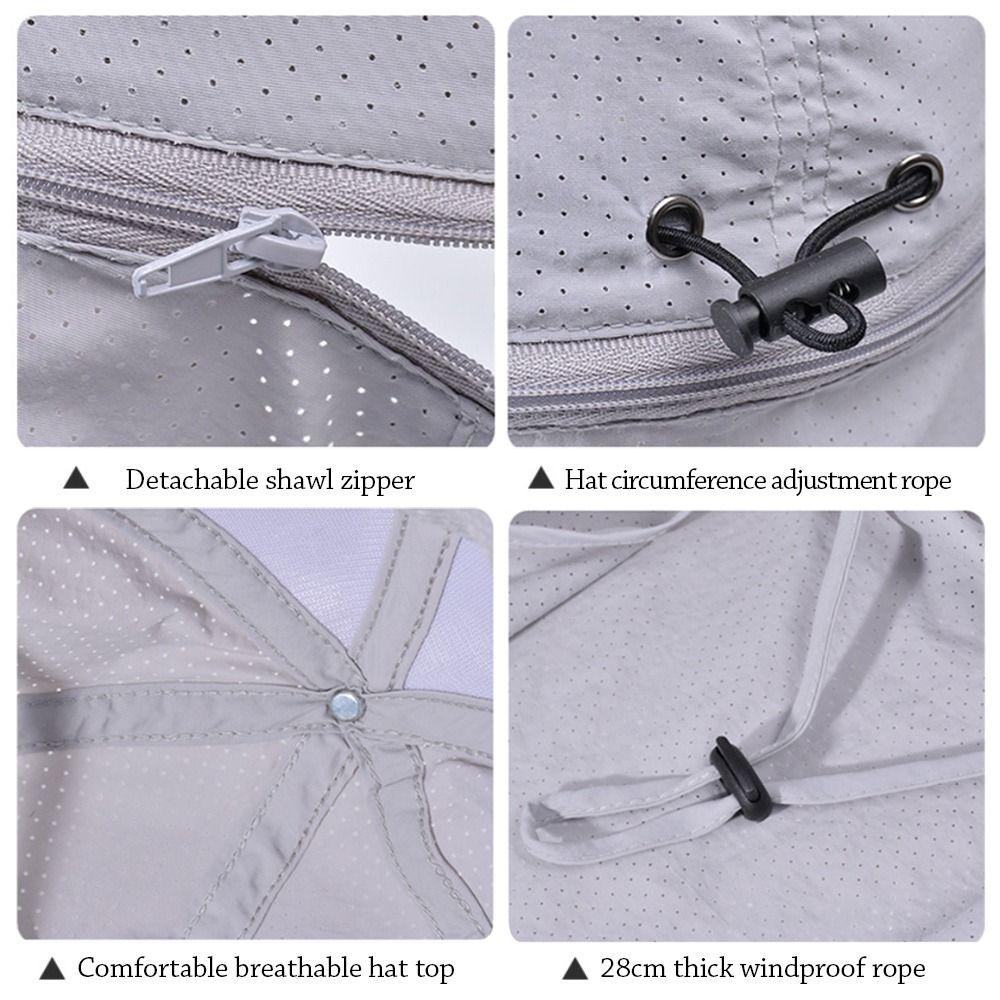 Detachable Shawl Fishing Baseball Cap Quick Drying Shade Hat Summer Bicycle Visor Outdoors