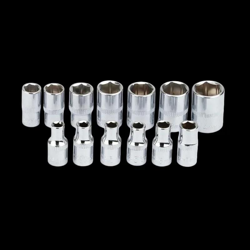 1-Piece 1/4 Drive Inch Metric Ratchet Wrench Socket Head Sleeve Double End 4 5 6 7 8 9 10 11 12 13 14mm Hand Tools