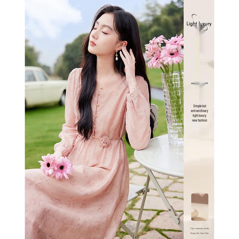 Sishui Nianhua Elegant Long Sleeve Midi Dress
