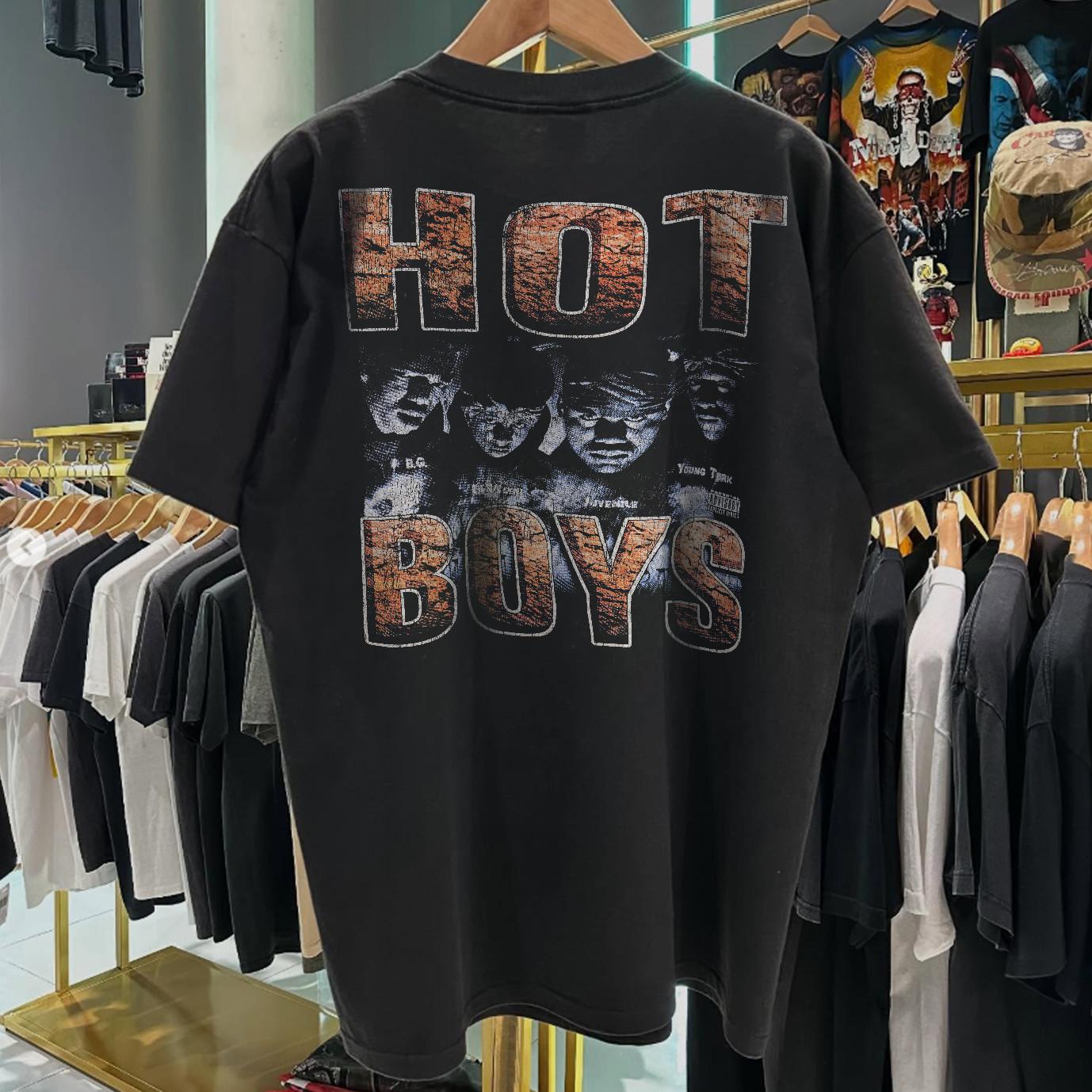 90s Hotboys We On Fire Classic T-Shirt Black XL M