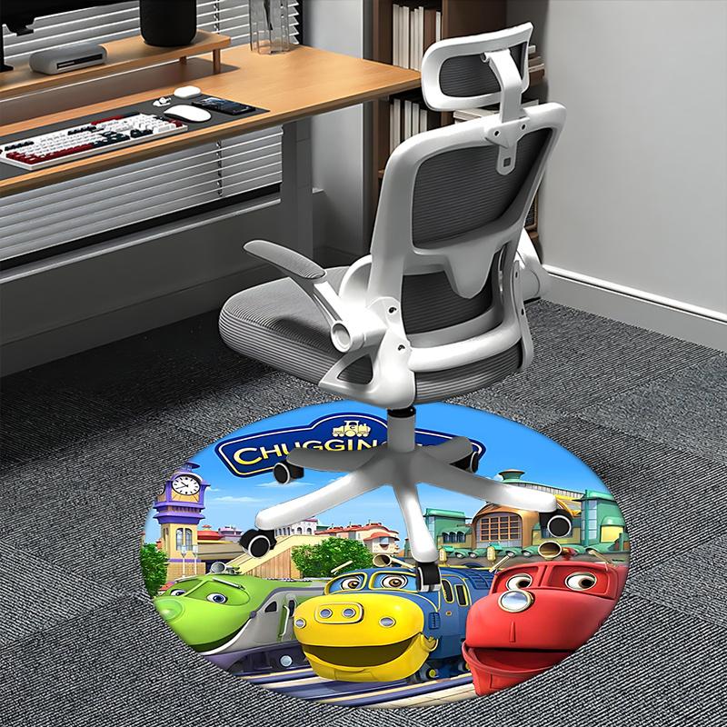 

Chuggington Train Chair mat Round Rug-Office carpet, Non-slip, Suitable for Living Rooms, Bedrooms Decor.1205496a 80cm by 80cm