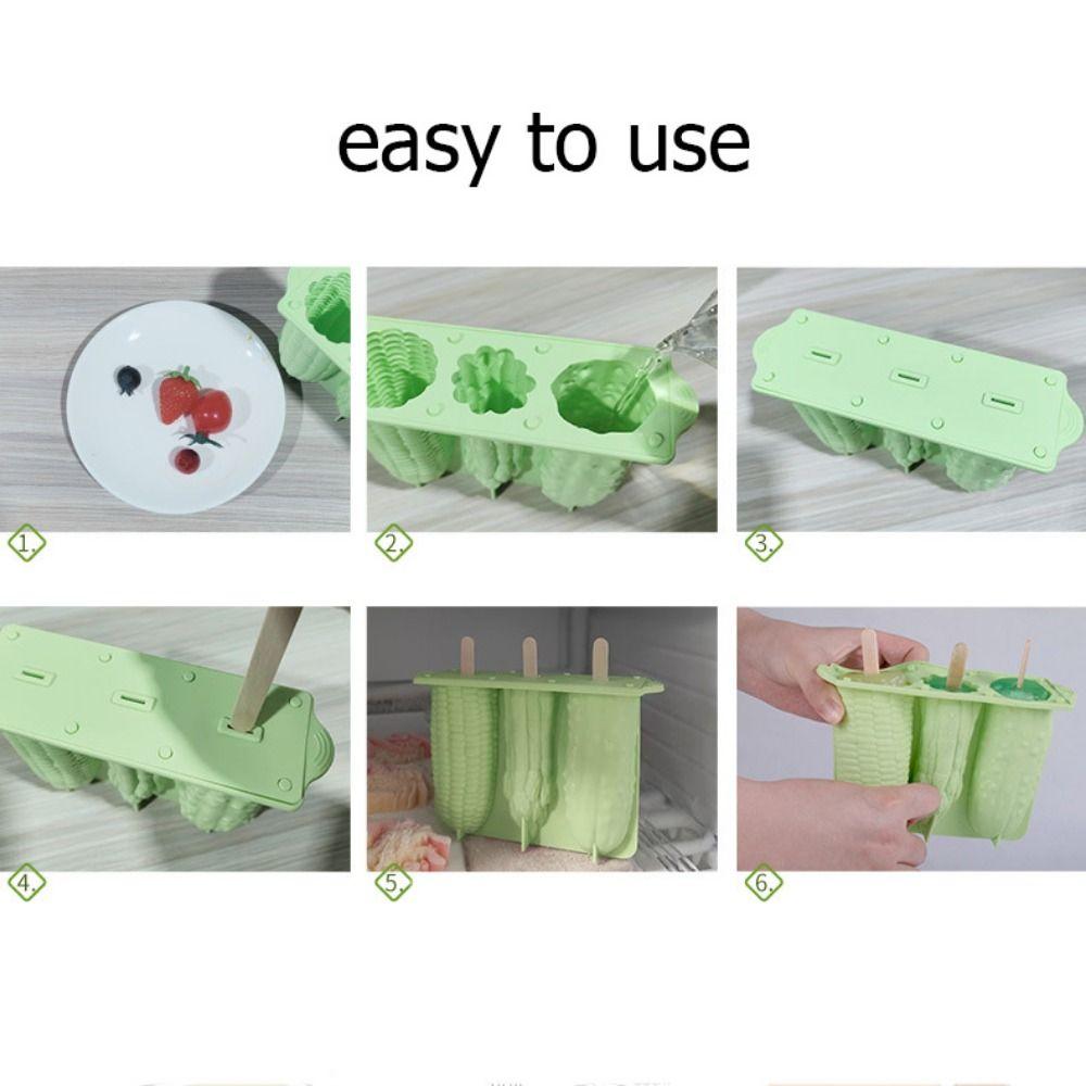Silicone Popsicle Maker Reusable Sorbet Mold corn Ice Cream Mold  Summer