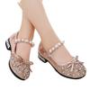 Princess Kids Leather Shoes For Girls Flower Casual Glitter Children High Heel Girls Shoes Butterfly Knot Baby Girl Shoes