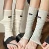 Knitted Cotton Leg Warmers Women Knee Half-length Long Socks Soft Breathable Plush Lolita Harajuku Schoolgirl Comfort Calf Socks