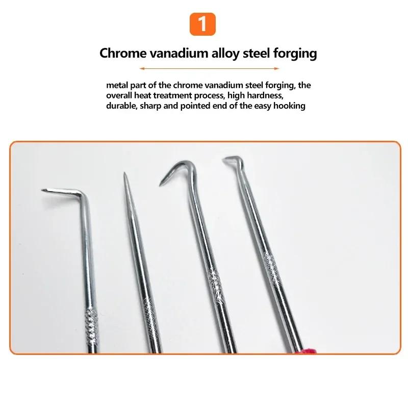4pcs Car Pick Hook Set O Ring Oil Seal Screwdrivers Puller Remover O-Ring Seal Gasket Auto Repair Tools