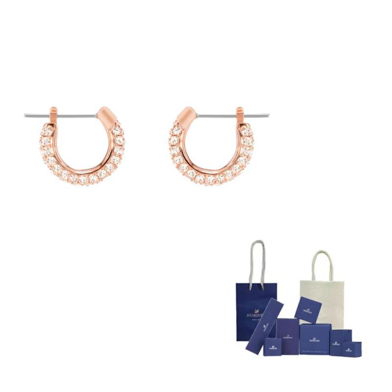 Swarovski Rose Gold plated Earrings Womens One Size-Original Brand Box And Bag розового золота