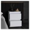 White Bedside Cabinet 40 Cm 2 Drawers Large Bedside Table For Bedroom