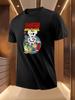 Cartoon Character Print - Breathable Lightweight Polyester T-shirt