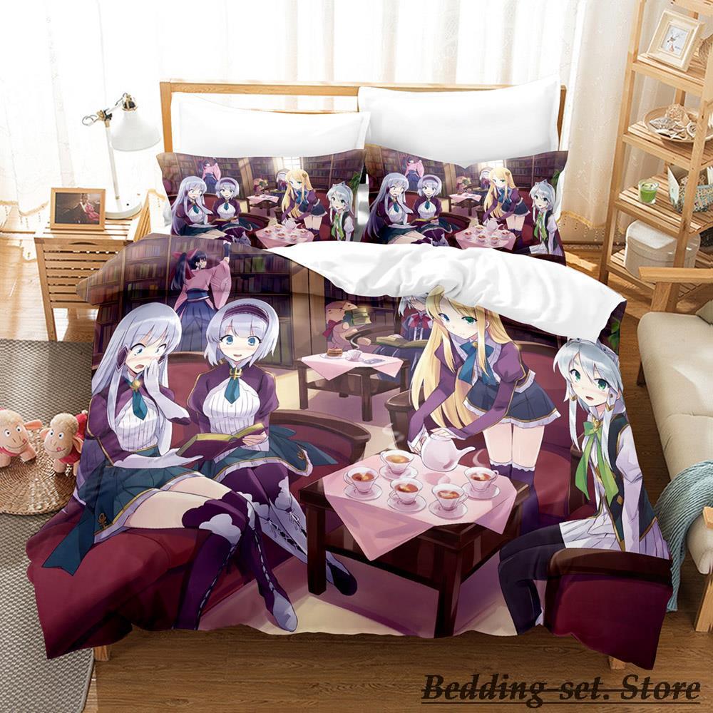In einer anderen Welt mit meinem Smartphone Bettwäscheset Einzelbett Twin Full Queen King Size Bettset Erwachsener Kind Schlafzimmer Bettdeckenbezug Sets Anime