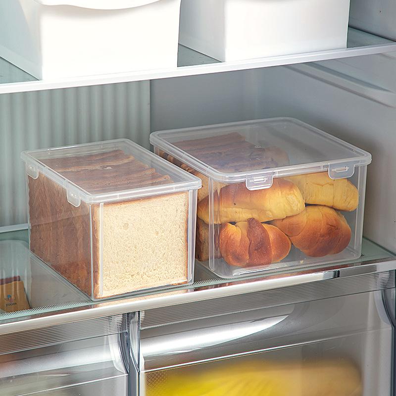 Transparent Food-grade Plastic Storage Box with Lid for Bread & Cereal