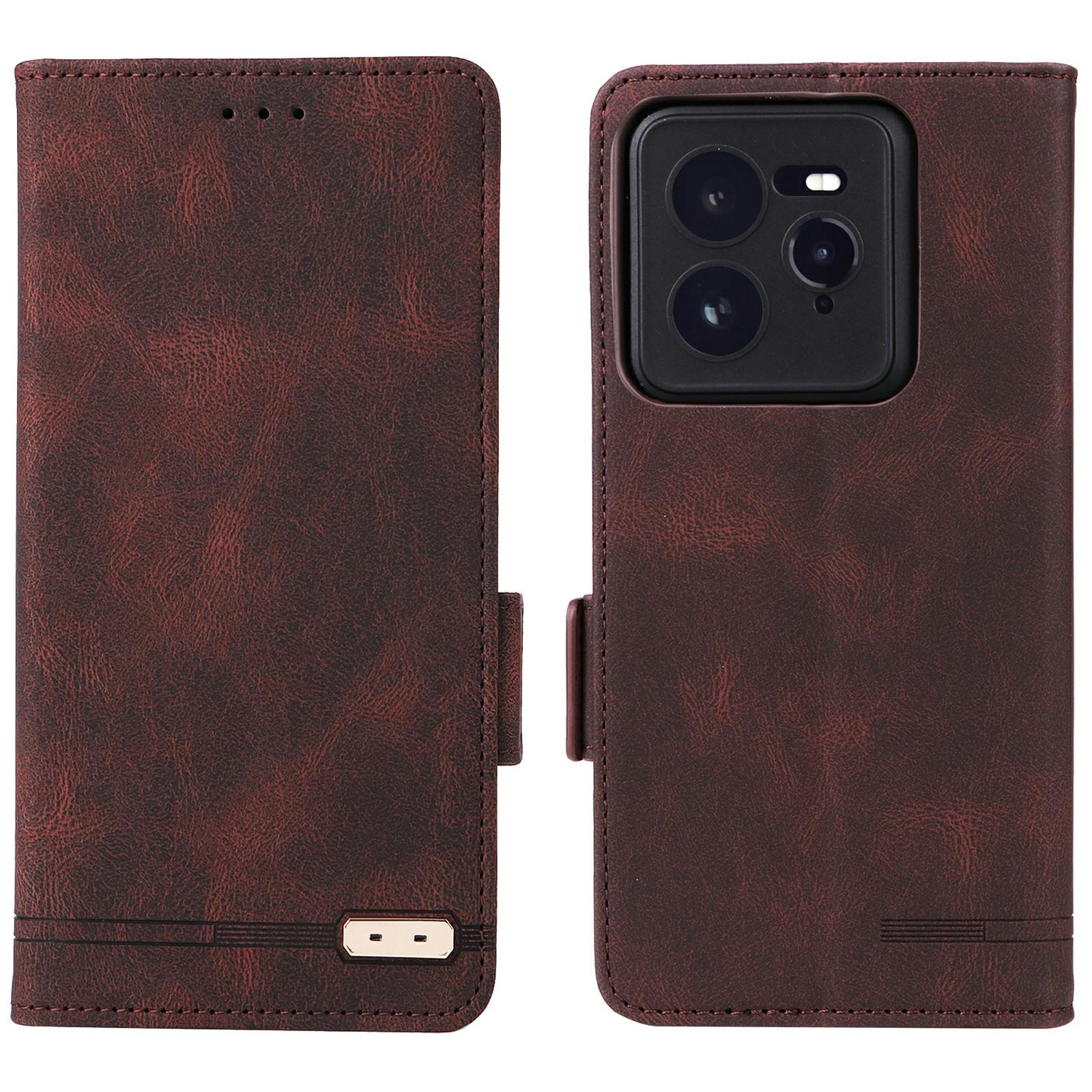 

Для Realme GT 7 Pro 5G Чохол Шкіряний Гаманець Відкидна Кришка для Телефону з Апаратною Декорацією Coffee