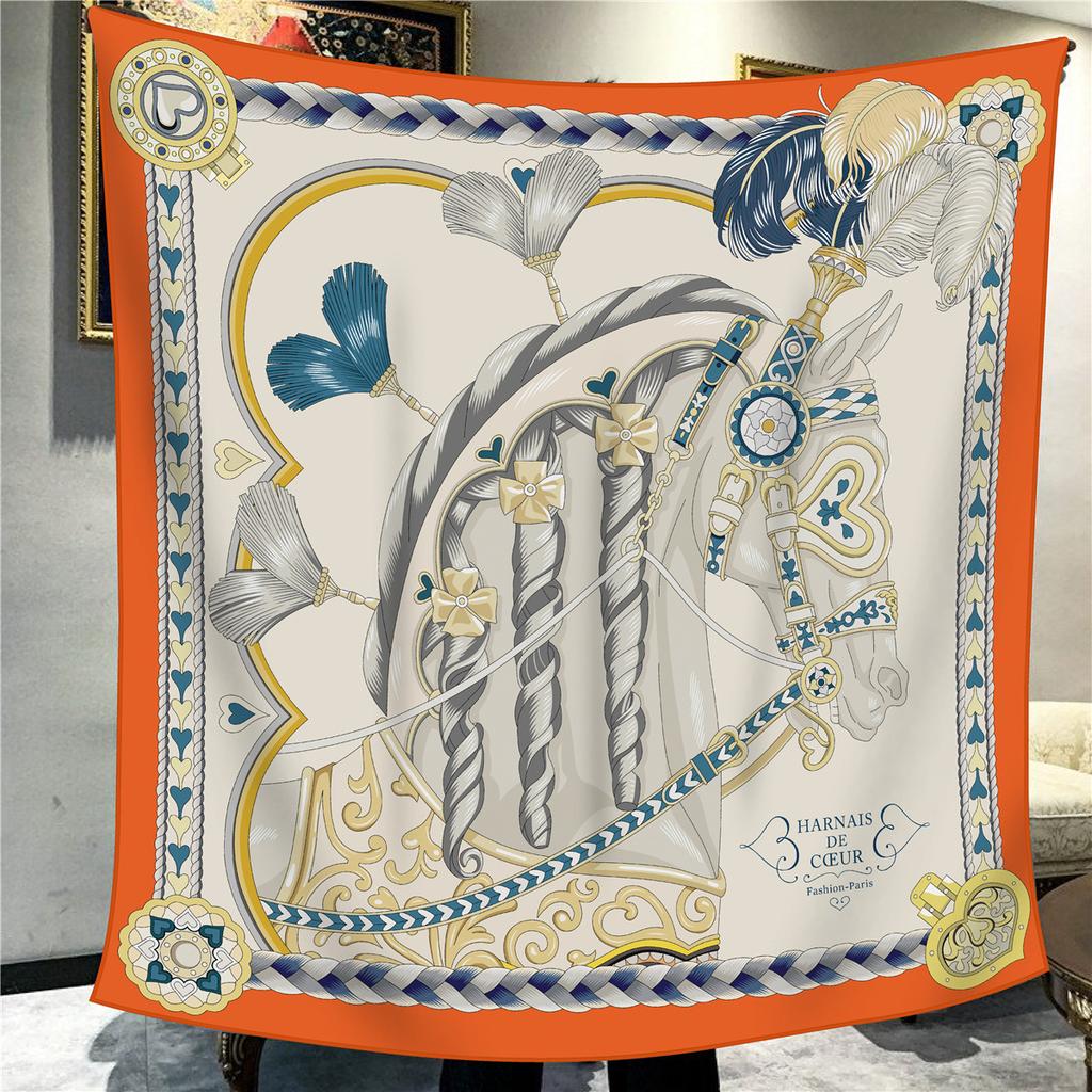 Sciarpa Quadrata da Donna in Finta Seta e Lana 110X110M Elegante Chic Lusso Regalo di Natale Compleanno Festa Ufficio Wrap Quotidiano