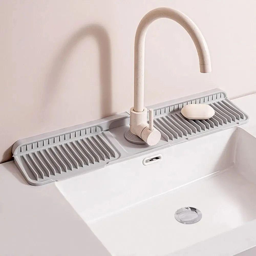 Non Slip Silicone Sink Drying Mat Quick Dry Water Drip Catcher Countertop Protector  Kitchen