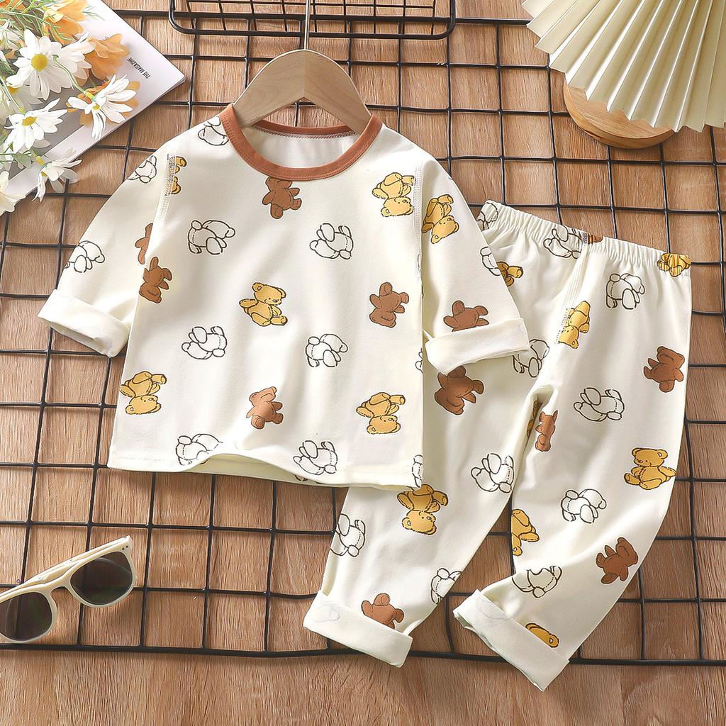 Kinder Baumwolle Langarm Pyjama Set Thermounterwäsche Weiche Bequeme Nachtwäsche Homewear A Klasse Sicherheit Kinder Loungewear