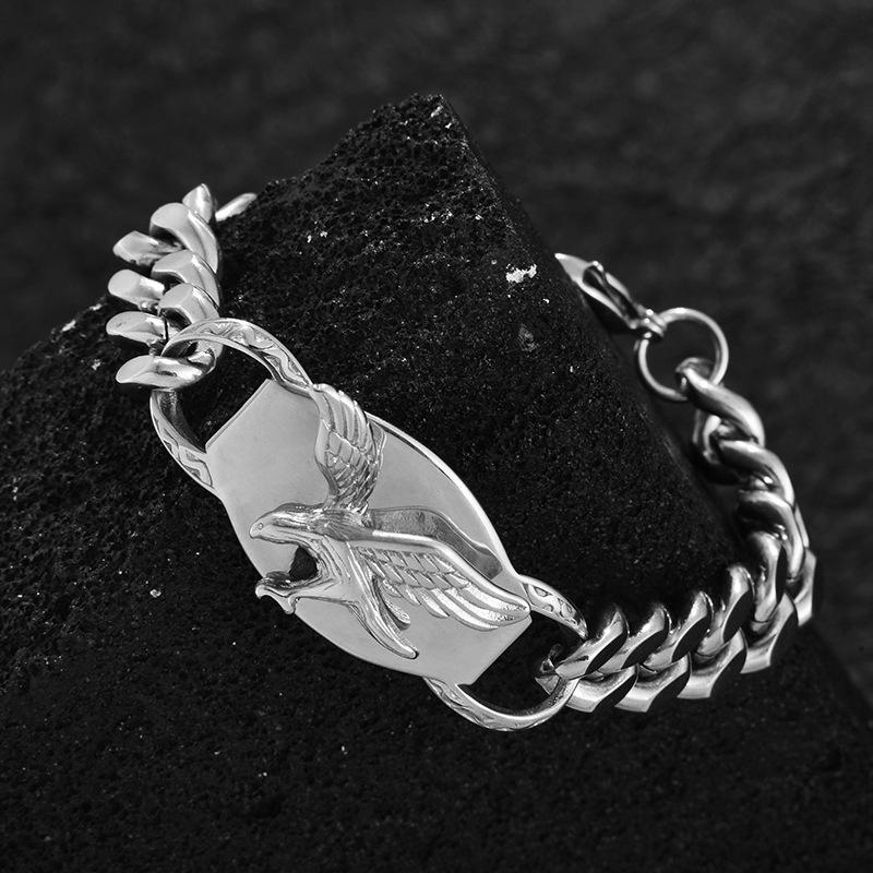 Domineering Wind Titanium Steel Eagle Bracelet Men S Hip Hop Douyin Same Men S Titanium Steel Tide Brand Bracelet
