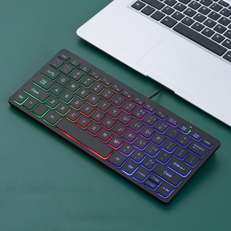 Corded Keyboard with Translucent Keycaps Slim and Lightweight Quiet to Operate for Home and Office Use
