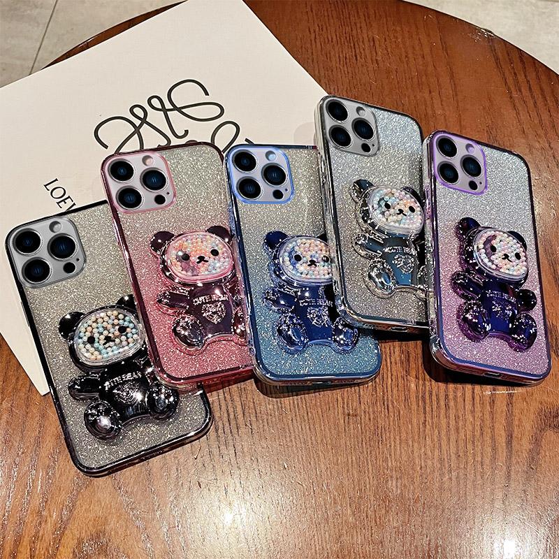 Candy Bear Stand Holder Glitter Phone Case For OnePlus 12 8T 9R 10 11 Pro 11R Nord CE 2 3 Lite ACE 2V 3V N20 N30 5G Soft Cover