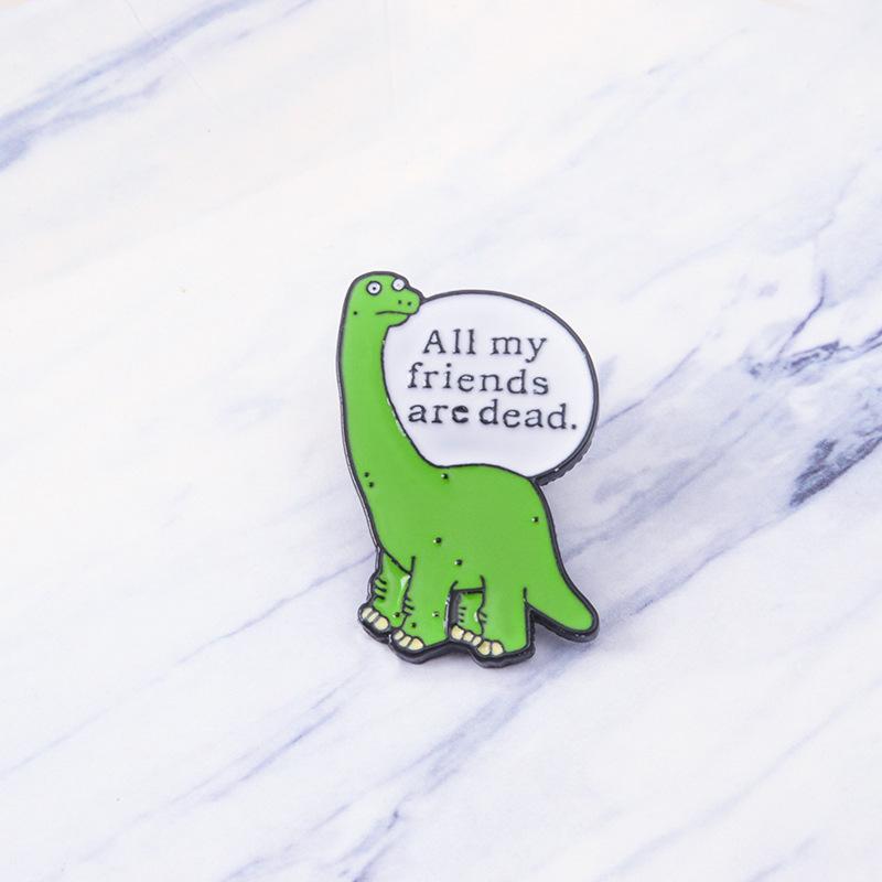 Green Trendy Dinosaur Brooch In Alloy Material Perfect For Fashion Lovers Collectors And