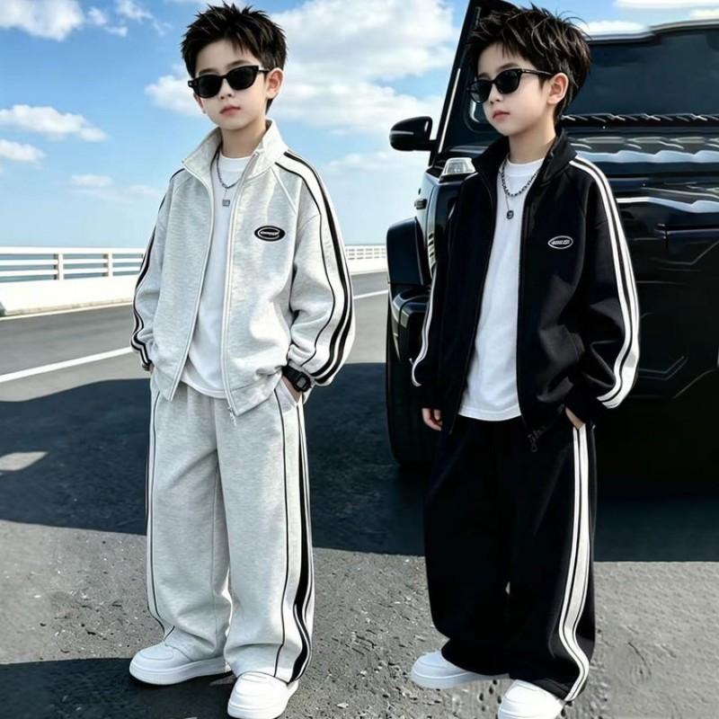 Boys Fall Cardigan Set Kids Sport Two-Piece Trendy Outfits 4-12 Years Old