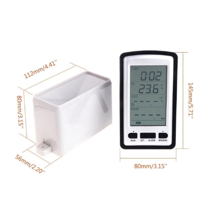 Garden Wireless Digital Display Weather Station Indoor Outdoor Sensor Temperature Rain Gauge Accurately Measure Rainfall
