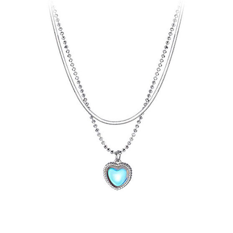Elevate your summer style with the "Moonlight Dazzle Heart Pendant Necklace" - a chic Qixi gift perfect for your girlfriend.