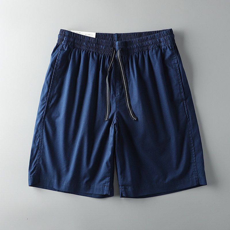 Label Cutting Pure Cotton Outerwear Men Thin Export Shorts Navy Blue XL