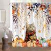 Autumn Pumpkin Truck Shower Curtain Thanksgiving Harvest Fall Watercolor Leaves Farmhouse Home Bathtubs Bathroom Curtain Decor