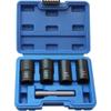 Cylindrical Nut Extractor Set, 5-Piece, Chrome Molybdenum Steel, Extended Thread.