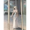 Huge Good-looking Suspender Dress Women's High-end Sense Elegant Summer New White Long Skirt Bohemian Vacation Dress