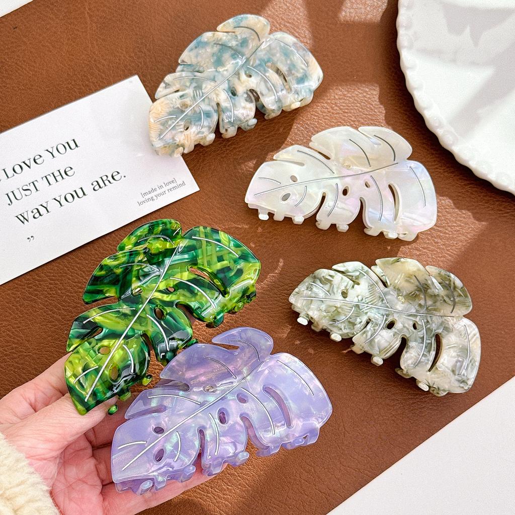 High-end Leaf Hair Clip, Large Acetate Hair Clip, Versatile Shark Clip Hair Accessory for Updo.