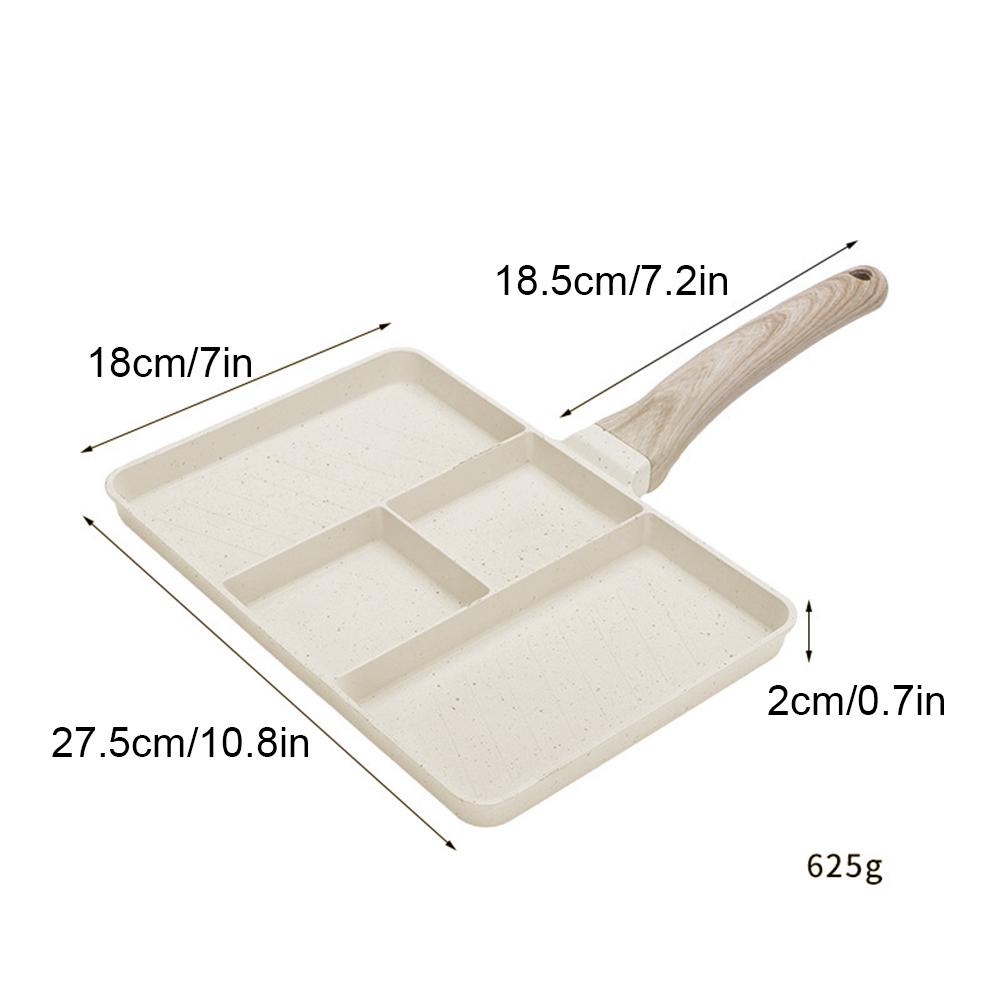 Four-Cup Eggs Frying Pan with Heat-Resistant Handle Alloy Breakfast Mcmuffin Egg Making Pan for Gas Stove and Induction Cooker