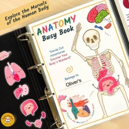 Anatomie des Menschen: Beschäftigungsbuch für Vorschulkinder im Kindergarten, Körperteile, Lernaktivitäten, Buch, interaktives pädagogisches Buch zum Entschlüsseln von Körpergeheimnissen
