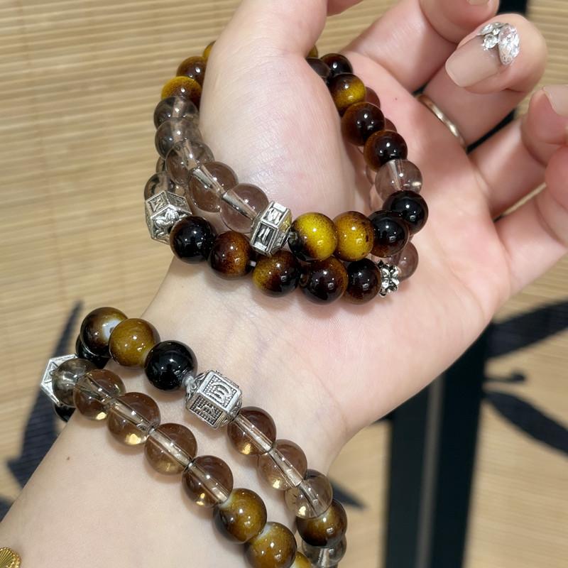 Cai Tiger Eye Stacked Wearing White High-end Bracelet Niche Design for Girlfriend's Valentine's Day