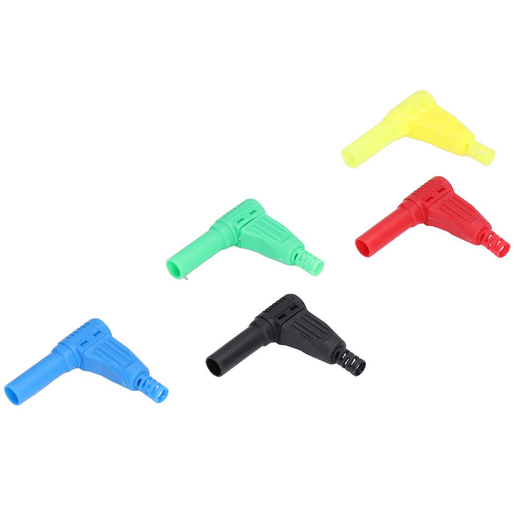 10Pcs Banana Plug Safety Sealed Protection Shrouded 90 Degree DIY Self Assembly Solder Type 4mm