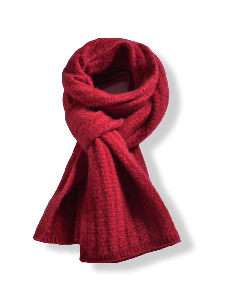 100% Cashmere Twisted Flower Thick Knitted Scarf For Women Multifunctional Solid Color Versatile Warm And Neck Protection Scarf