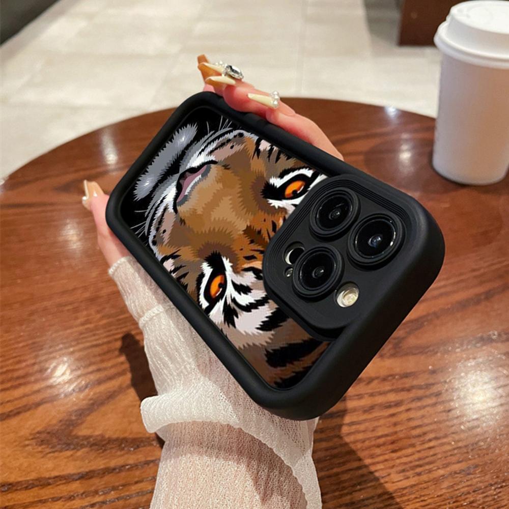 LZ30 Tiger Lion Cat Silicone Phone Case for Samsung A15 A35 S24 S23 Ultra S22 S21 Plus S20 FE A05 A06 A54 A55 A53 A14 M15 Shockproof Back Cover