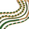 Quiet And Beautiful Design Classic Style 18K Gold Stainless Steel Square Green Zircon Jewelry Buckle Tennis Chain Bracelet Jewelry