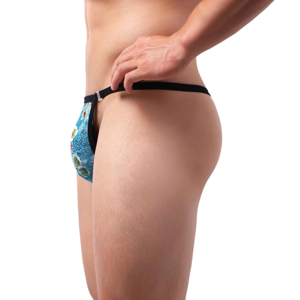 Mens Sexy Underwear Lace Thong Underpants Soft Briefs Panties