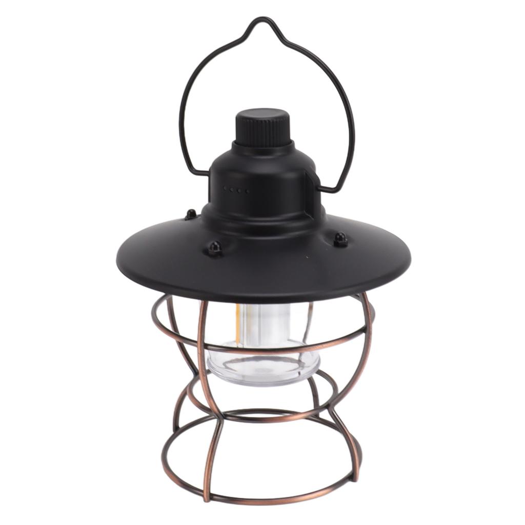 LED Camping Lantern Portable 3 Light Modes USB Charge Stepless Dimming LED Vintage Lantern for