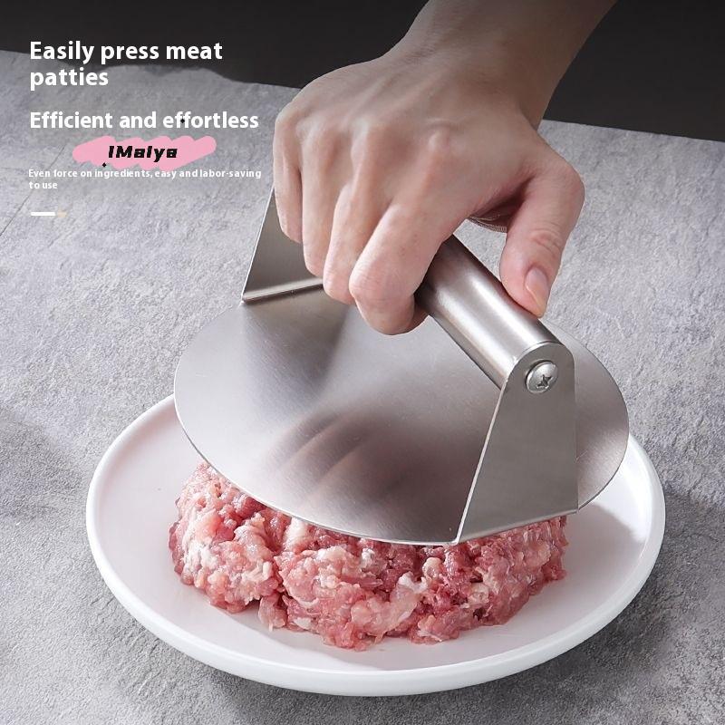 Stainless Steel Burger Press Smash Hamburger Patties Meat Masher Circular Mold for Deli Meats Kitchen Accessory