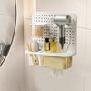 Plastic Hair Dryer Rack Punch Free Pegboard Organizer Practical Wash Face Tissue Box  Kitchen