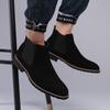 Men Ankle Boots Britaniya uslubidagi zamsh teridan etik Moda Chelsi etiklari erkaklar uchun Biznes uchun klassik etiklar Yuqori qo'nji kundalik botil'onlar 2025