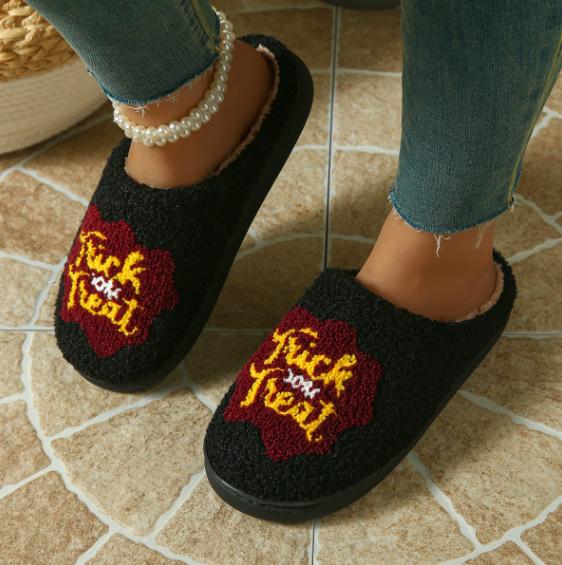 Fashion House Fuzzy Slipper Men Male Ghost Face Blue Evil Eye Home Shoes Plush Winter Warm Indoor Floor Non Slip Women Female Halloween