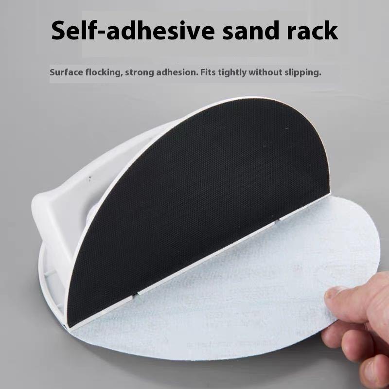 1 Satz Kunststoff Eckenschleifer Ergonomisches Handwerkzeug für Holzbearbeitung DIY-Projekte Selbstklebender Halbkreis Schleifpadhalter
