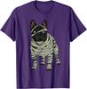 French Bulldog Mummy Halloween Costume Dog Lover Graphic Tee Breathable Cotton Casual T-Shirt